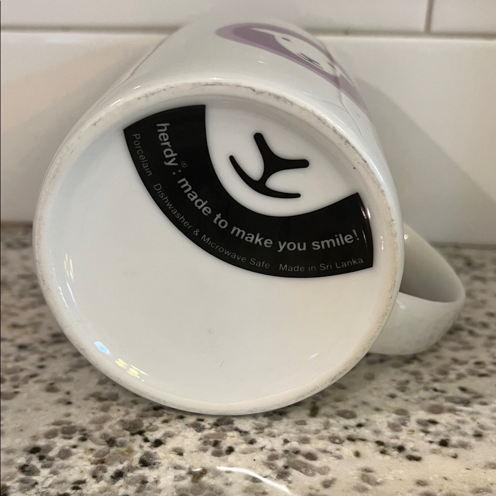 Herdy White Mug with Purple Design Sheep Lamb So Cute - Picture 2 of 5
